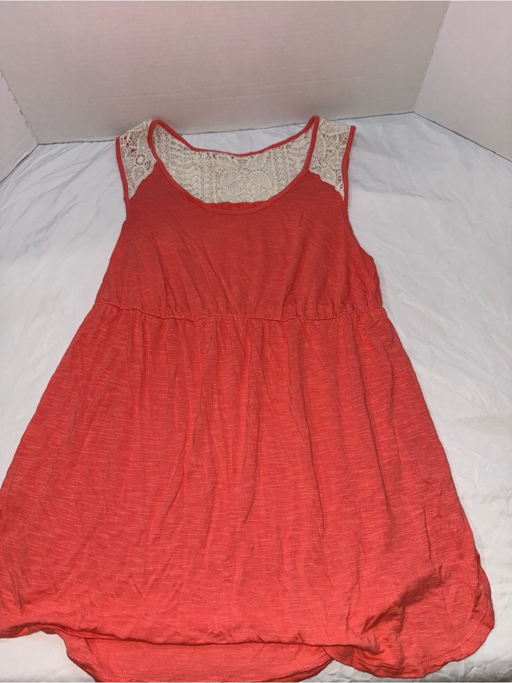 Liz Lange Coral Sleeveless Nursing Tank with Crochet Back